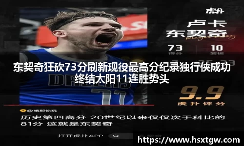 东契奇狂砍73分刷新现役最高分纪录独行侠成功终结太阳11连胜势头